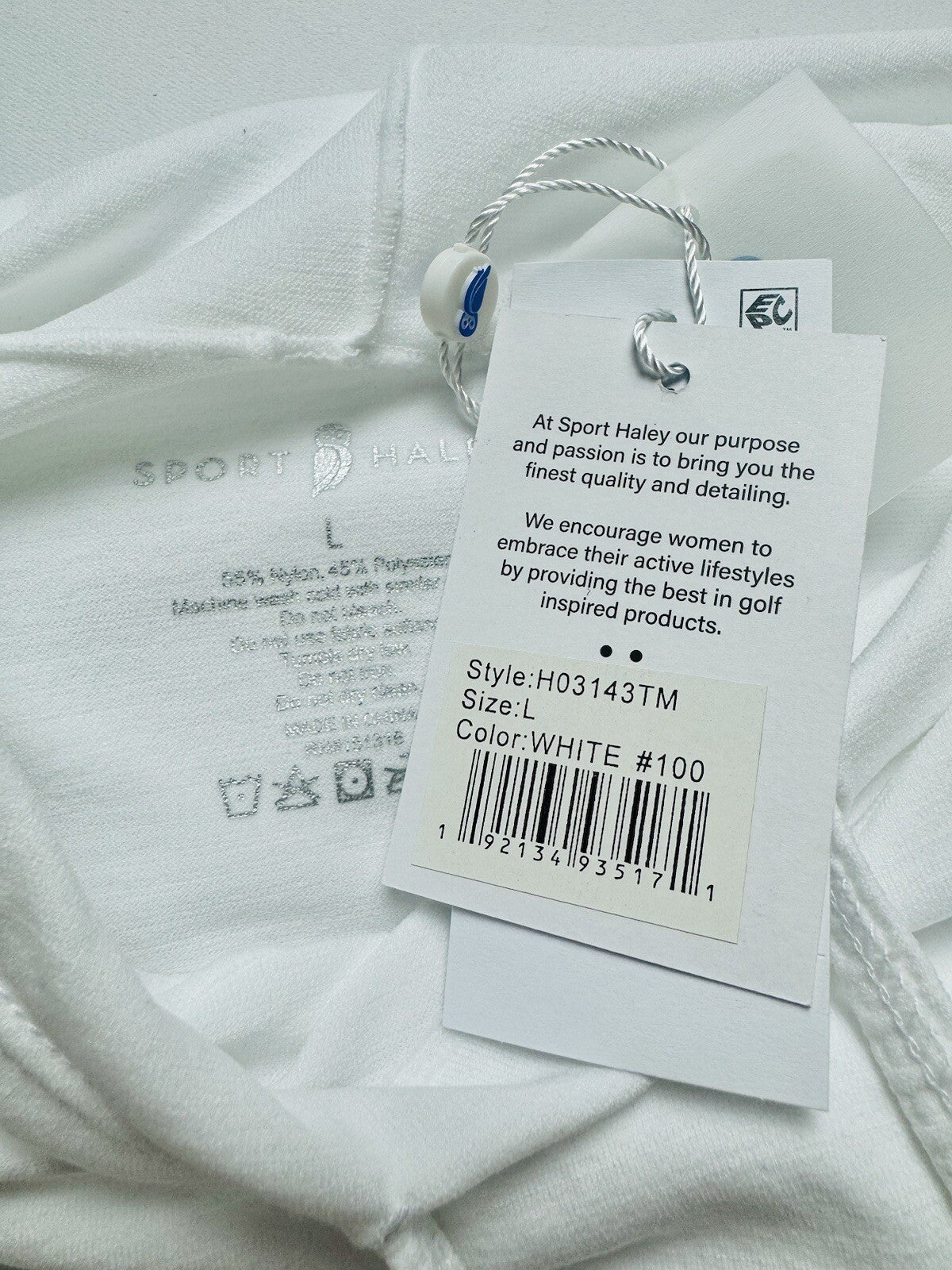 Sport Haley Women's Golf Hooded Sweatshirt White Sz L. (B.107)