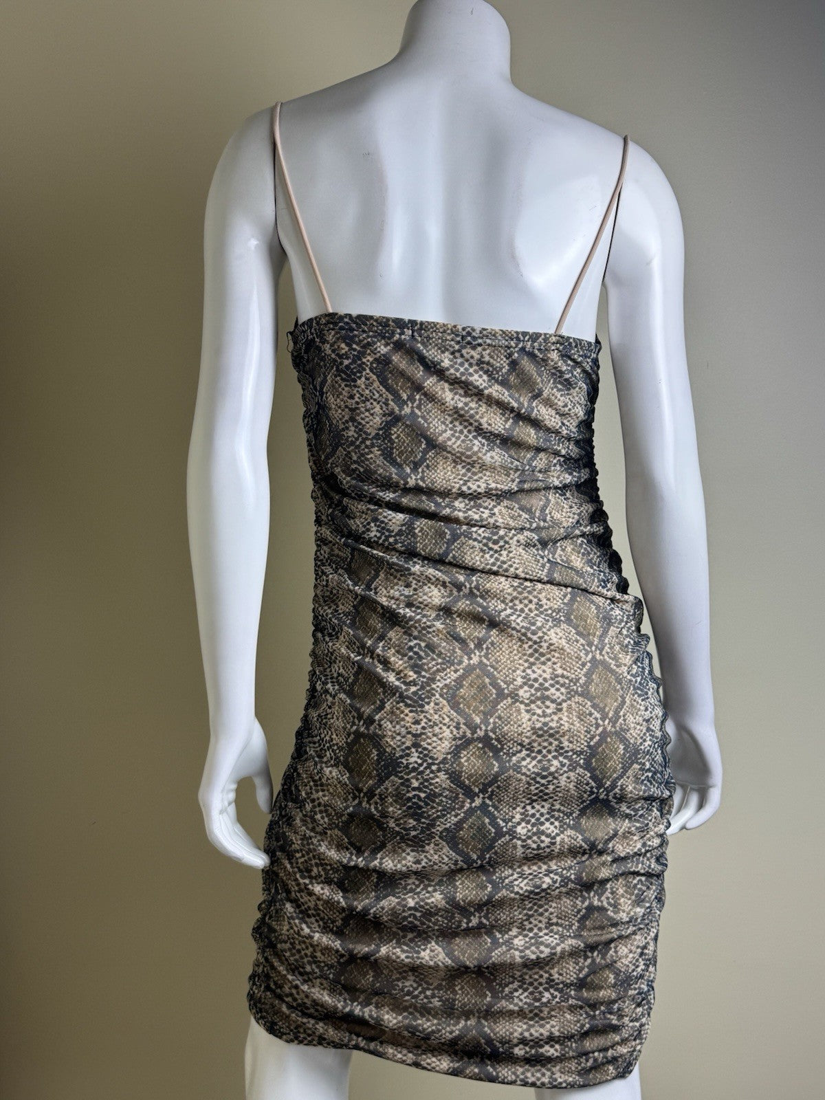 FADED ROSE Women’s Blouson Snake Print Dress Sz L.   (B.154)