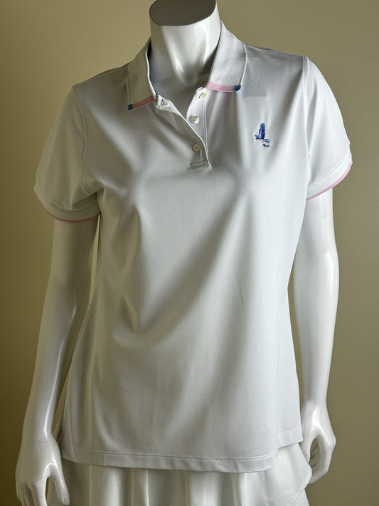 Peter Millar Women’s Golf Polo Shirt White Sz L. (B.80)