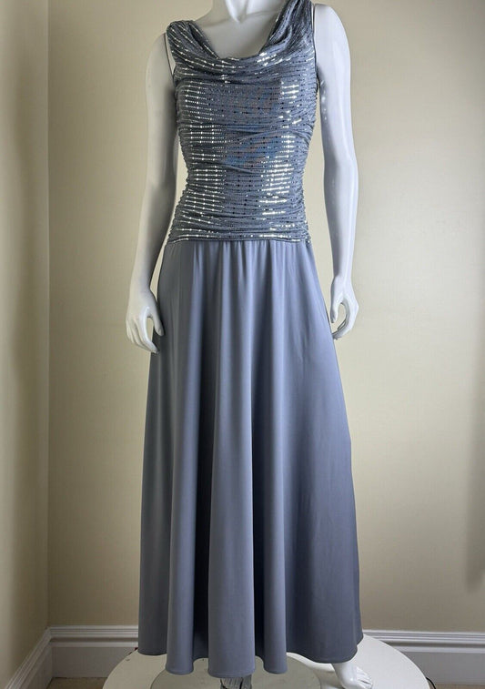 RM Richards Women’s Size 6 Long Formal Dress Gray. (56)