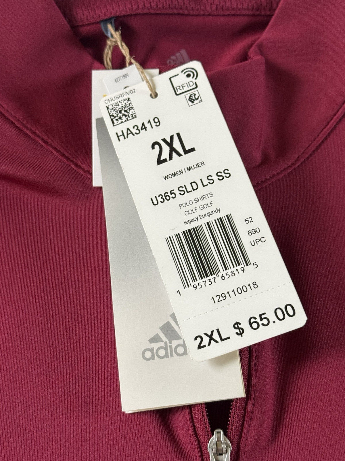$65 Adidas Women’s Fuchsia Sweatshirt Sz 2XL.   (B.191)