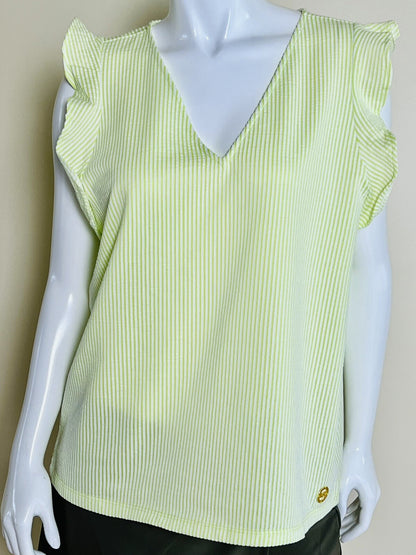$88 Michael Kors Women’s Top Lime Sleeveless Blouse Sz XL.    (B05)