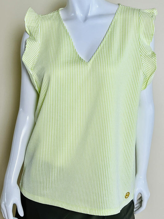 $88 Michael Kors Women’s Top Lime Sleeveless Blouse Sz XL.    (B05)