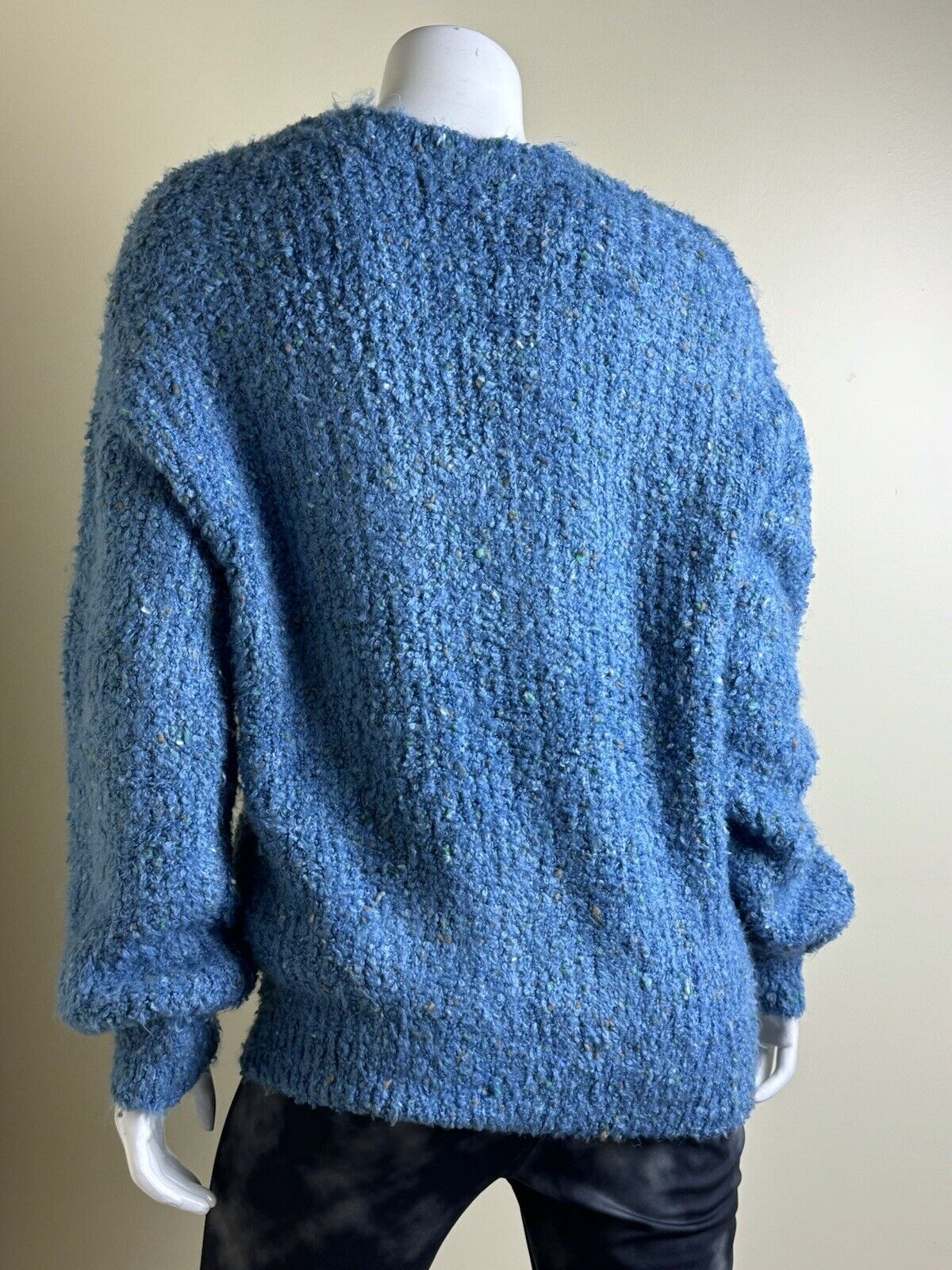 $79 Calvin Klein Women's Shaggy Sweater Blue Size M