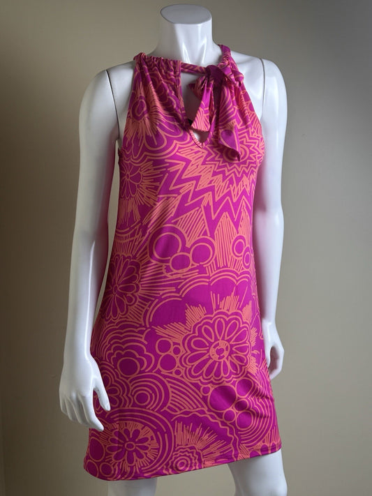 $168 Trina Turk Dress Halter Shift Mini Size XS (B.140)