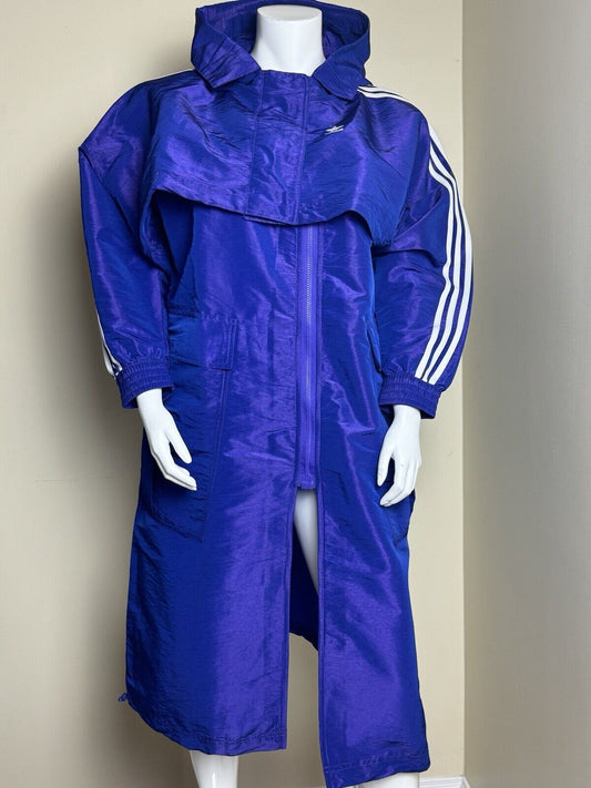 $200 Adidas Hooded Nylon Dress Windbreaker Womens Size S