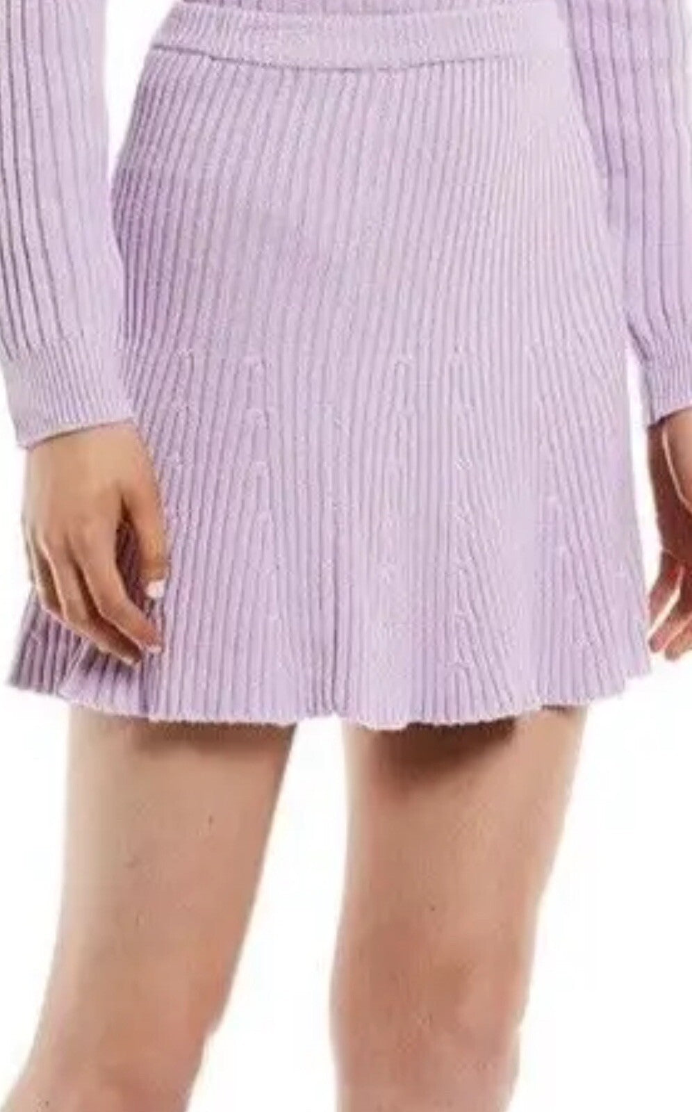 Circus NY Knit Silhouette Skirt Sz XL Lavender A-Line Elastic Waistband (60)