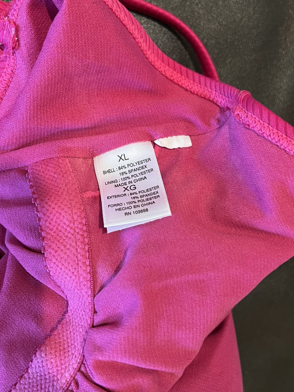 One Pc Swimsuit Pink Fuchsia Sz XL Bathing suit