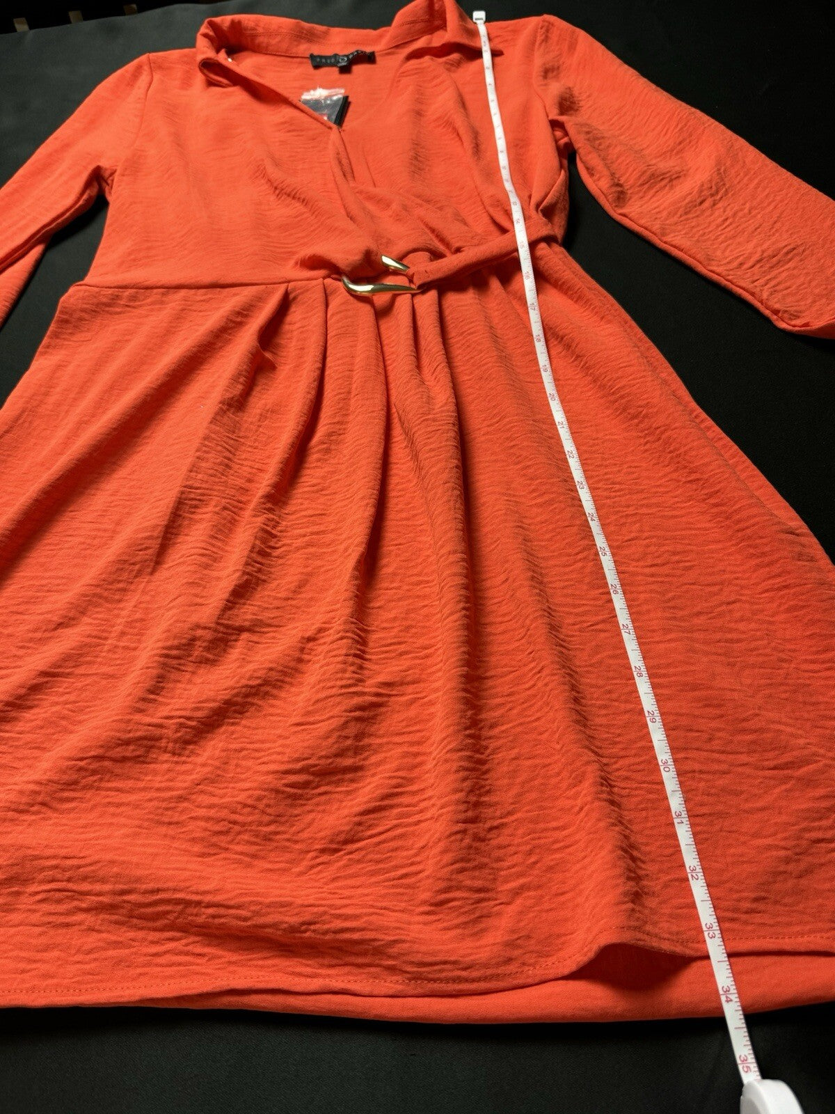Fred David Women's Orange Long Sleeve Dress Size M. (B.81)