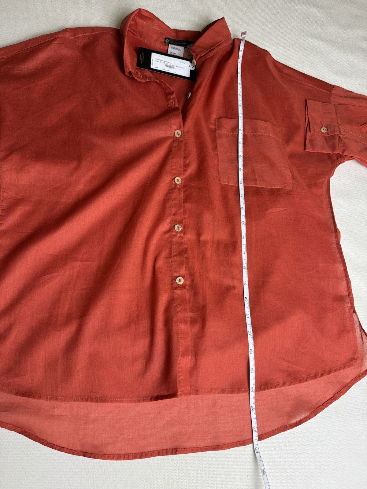 Vix Paula Hermanny Women’s Long Sleeve Button Down Shirt Size S. (73)