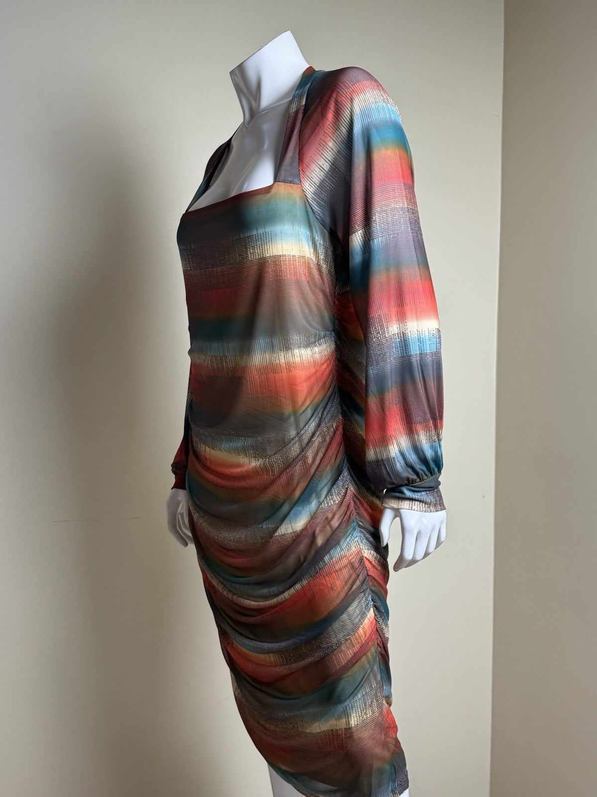 Cable & Gauge Bodycon Dress Multi Sz L.  (B.173)