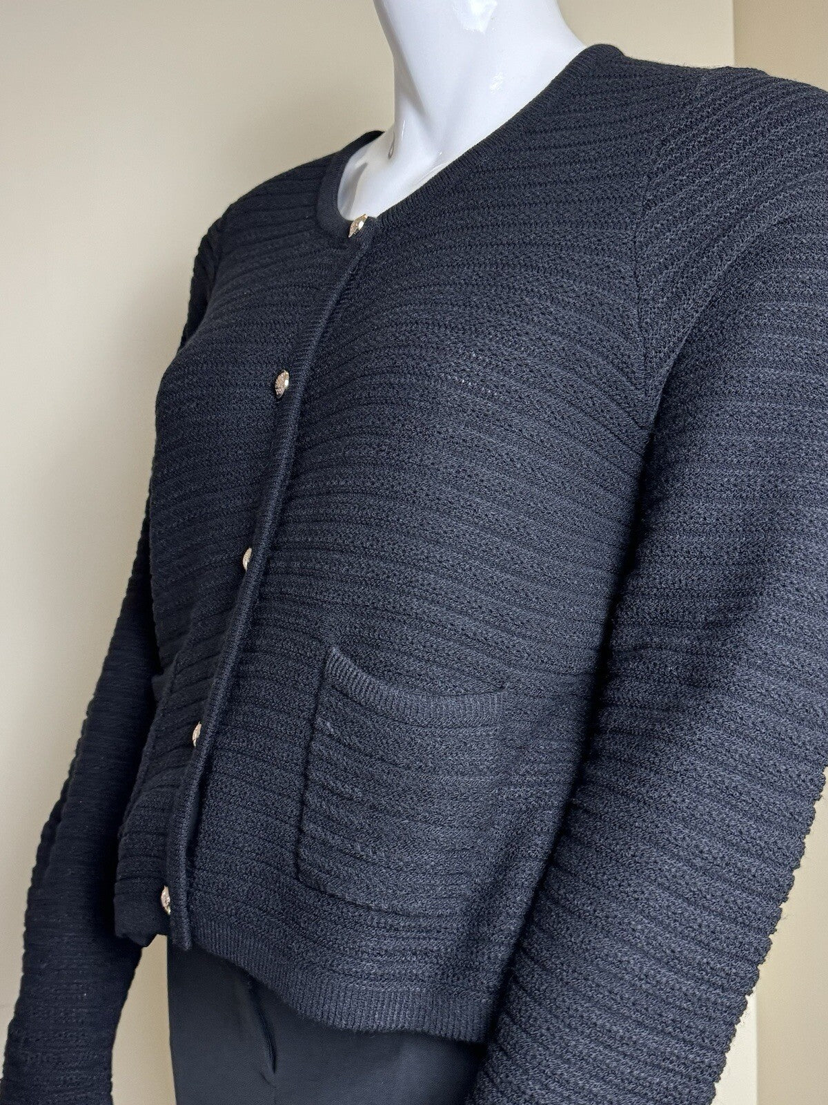 $128 NANETTE LEPORE Women’s Black Tweed Jacket Sz XL    (B.94)