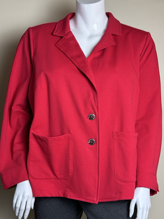 $119 Nautica Jeans Women’s Blazer Red Jacket Size 3XL (B.100)