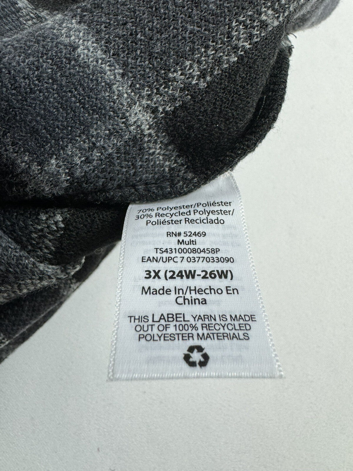 Time & Tru Women's Gray Plaid Belted Shacket Size 3X. (71)