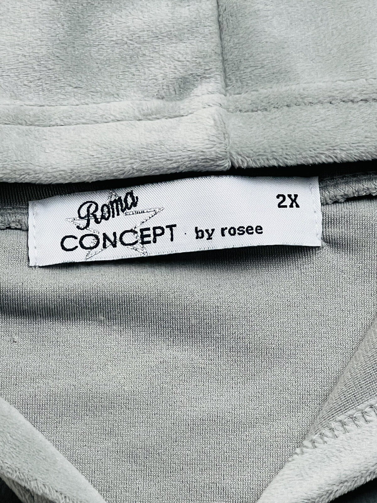 Roma Concept Women’s Hoodie Sweater Sz 2X Gray