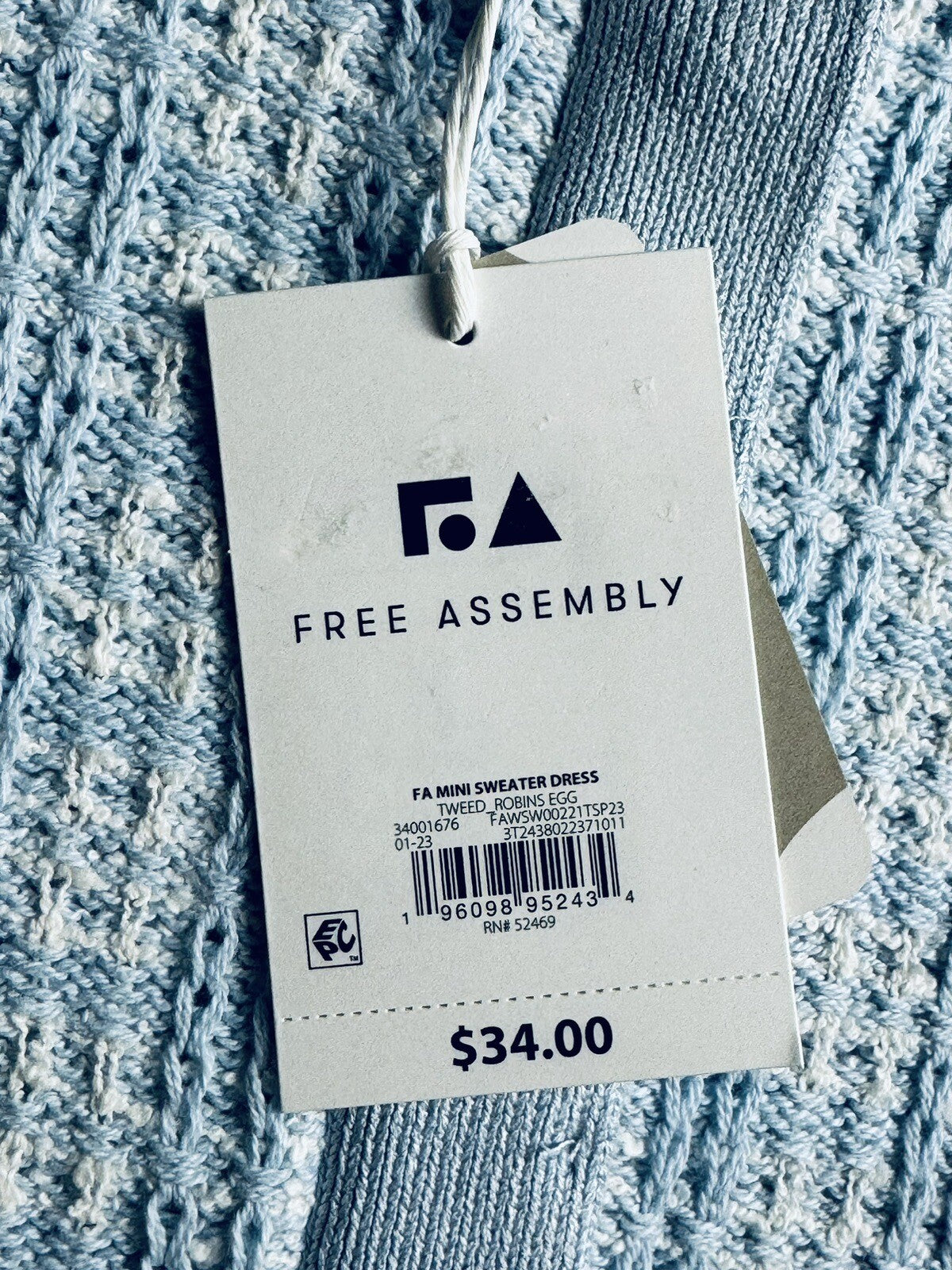 Free Assembly Women’s Knit Blue Dress Sz XL (66)