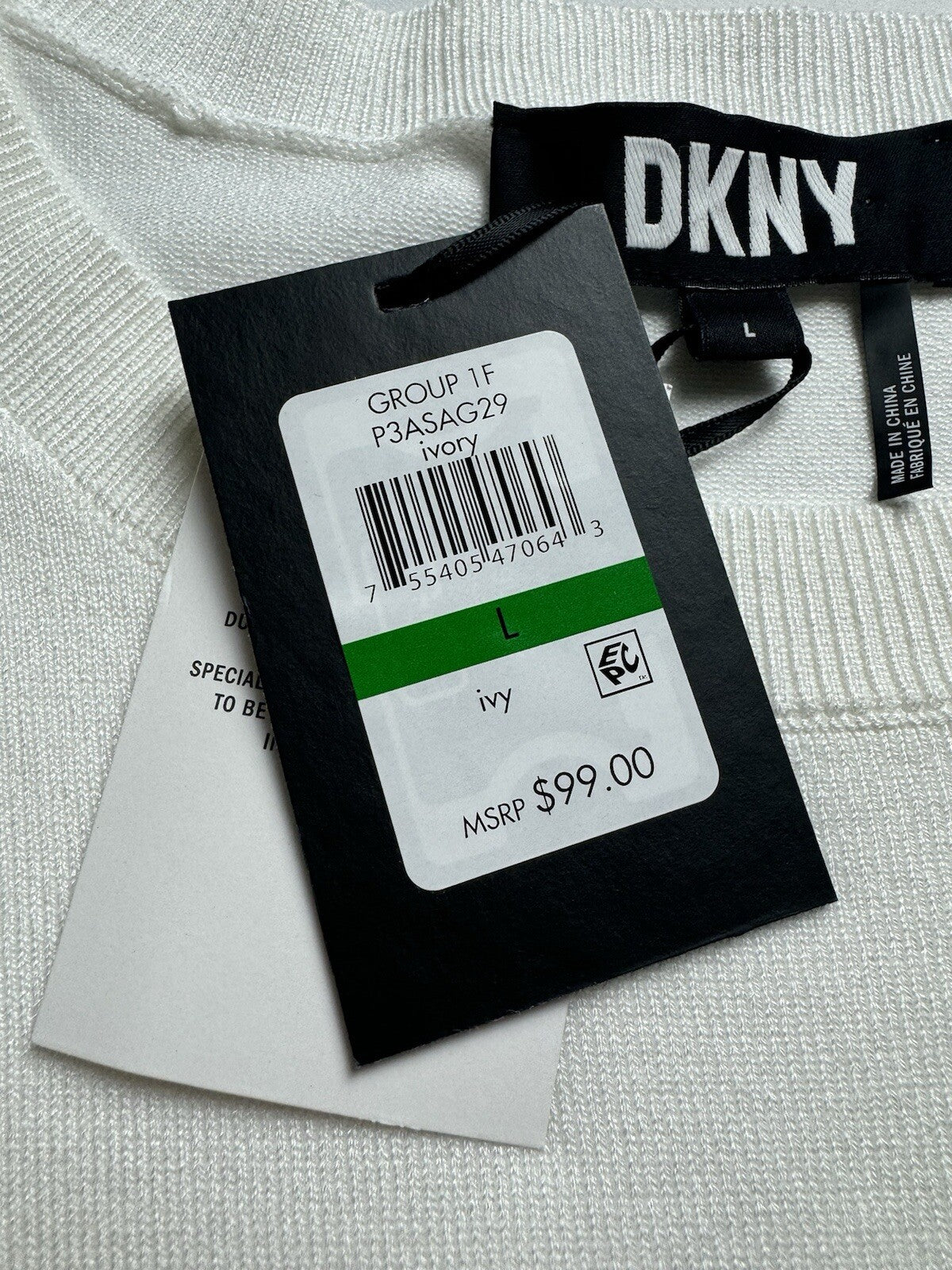 $99 DKNY Women’s Mesh Long Sleeves Shirt Sweater Size L.      (B.99)