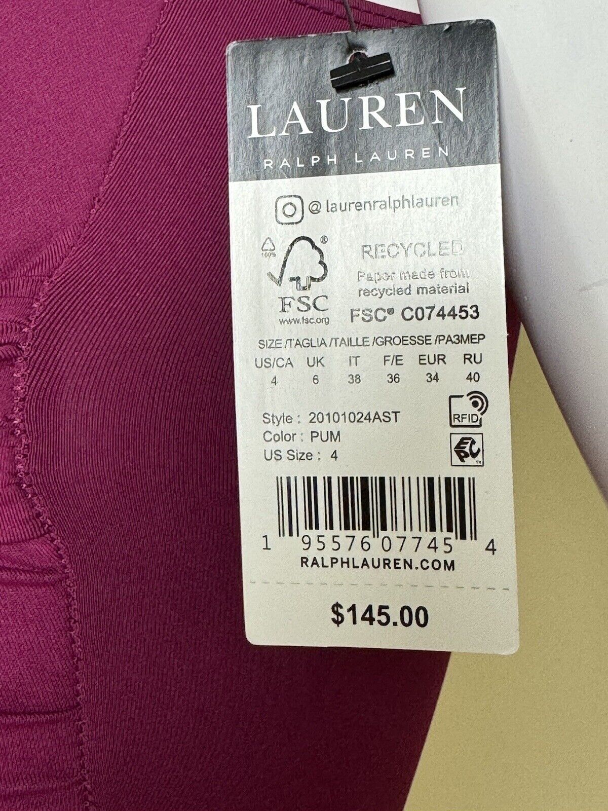 Lauren Ralph Lauren Women's Tankini  Sz 4 2Pc Plum   (56)