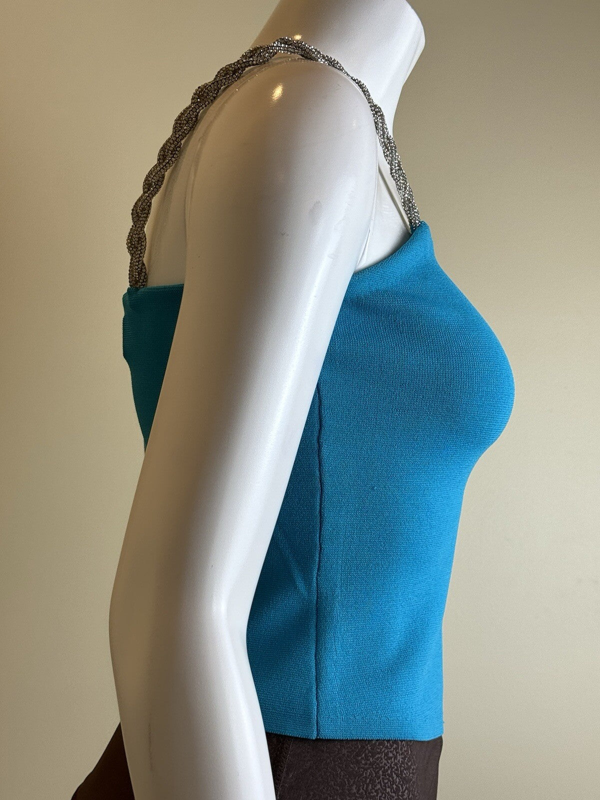 $295 House of Harlow 1960 Tank Top with Crystal Strap Size S  (B.85)