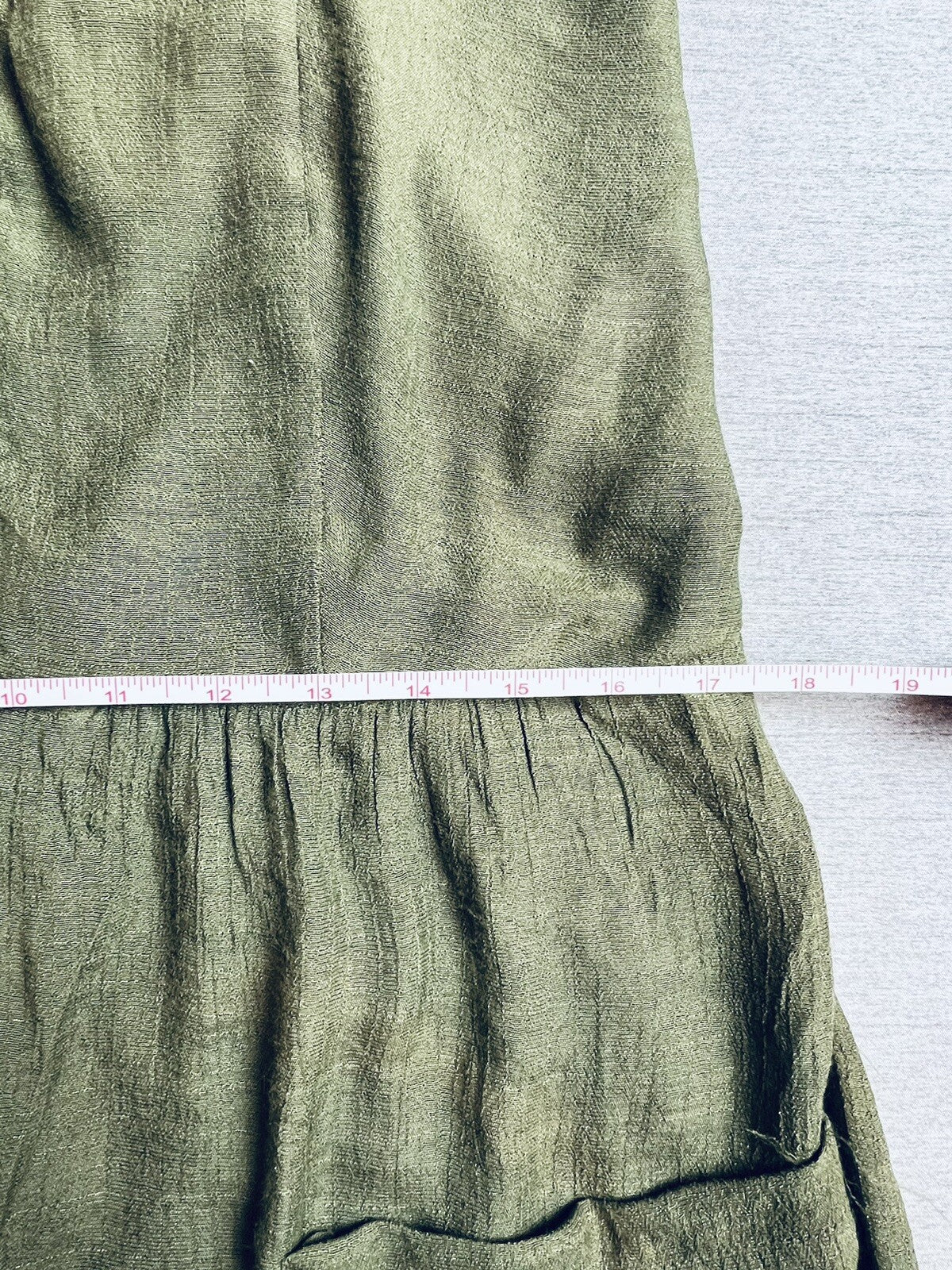 Mlle Gabrielle Sz XL Green Dress Fit Flare Button Down Sleeveless (3)