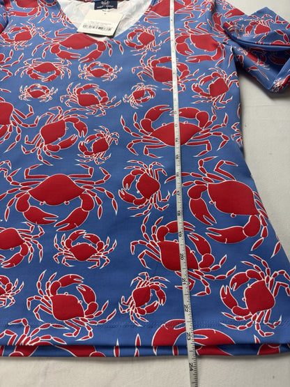 Sailor-Sailor Women’s Crabs Printed Golf Tennis Shirt Size S (B.158)