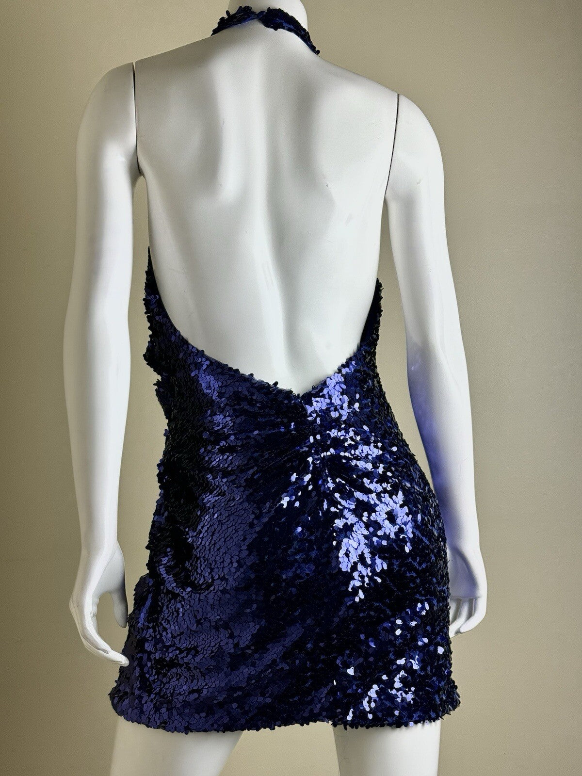 Blondie Nites Women's Modern Solid Sequin Sheath Dress in Blue Size 5 (B.64)