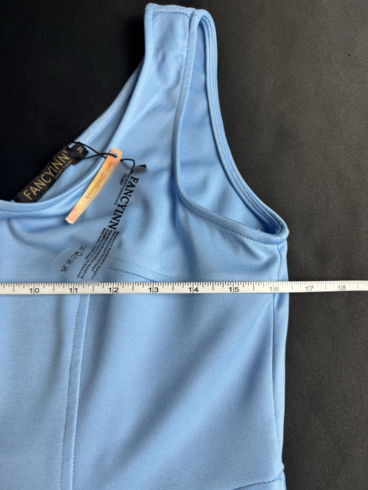 Fancy Inn A-Line Dress Women’s Sleeveless Blue Sz M.  (B.096)