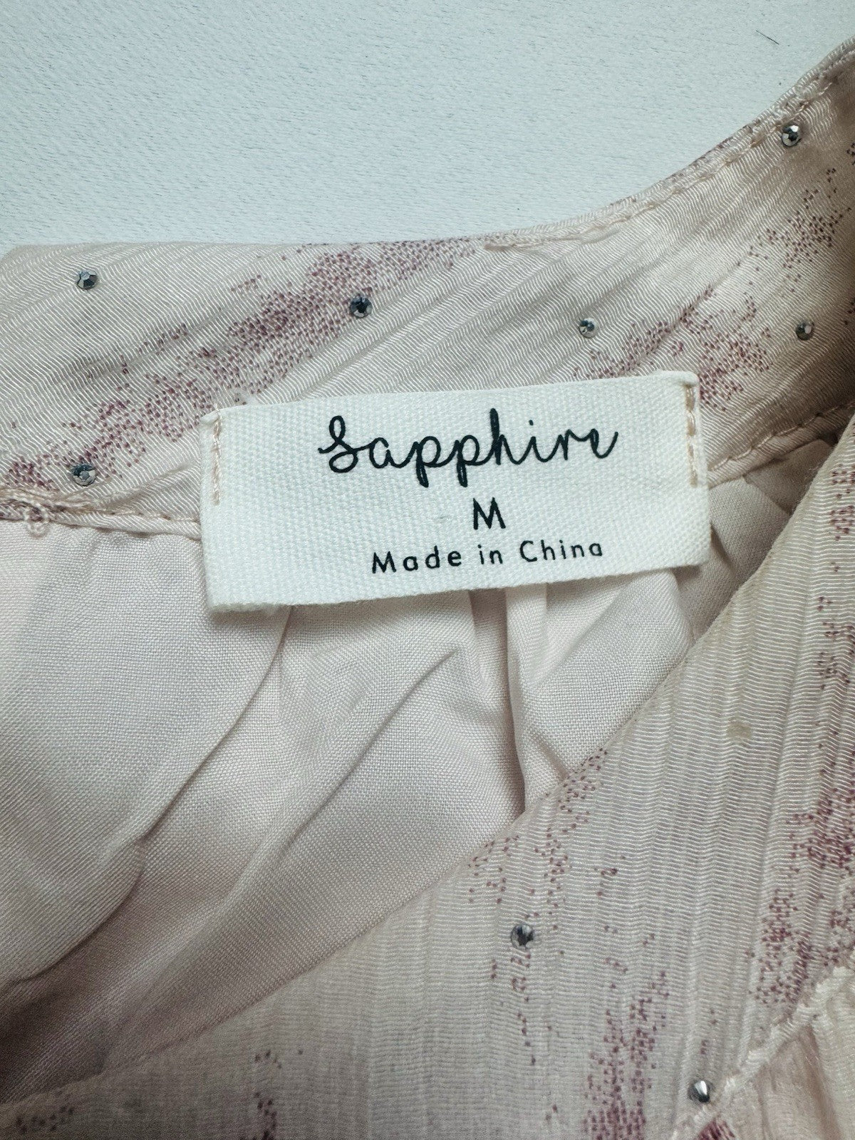 Sapphire Women’s Pink Rhinestones Long Maxi Dress Sz M.  (B.151)