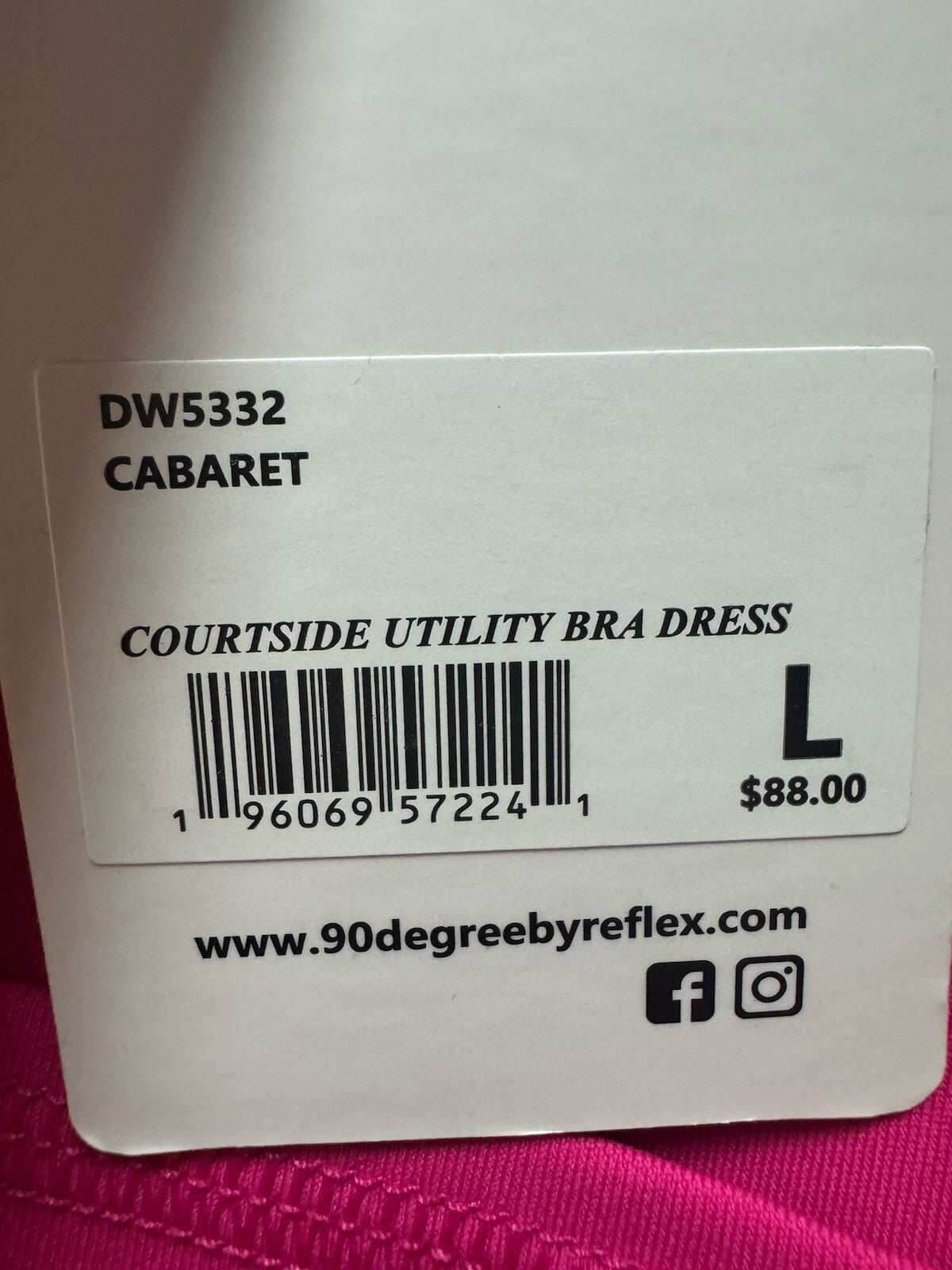 90 Degree By Reflex Airlux Courtside Utility Dress Built-in Bra. Sz L. (B.81)