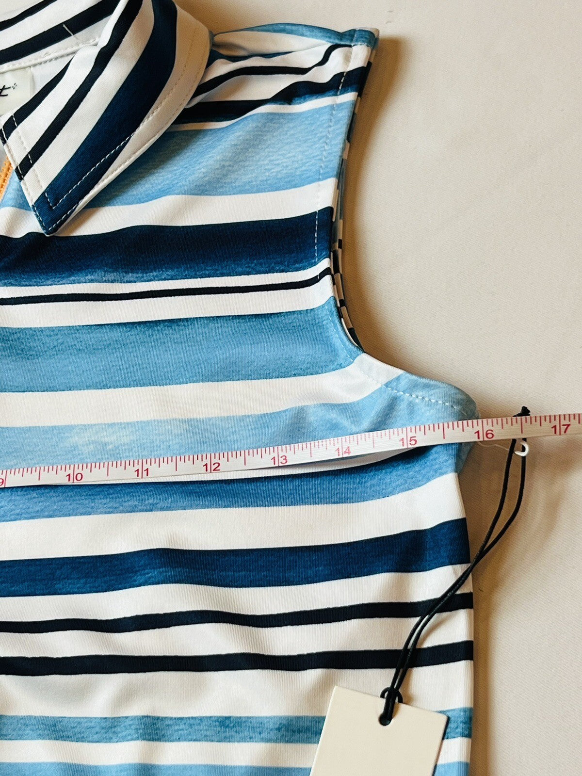 JOFIT Women's Golf Polo Shirt/Top Size XS White Blue Stripes         (18)