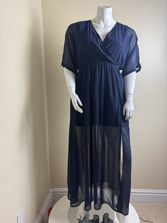 Women's Navy Maxi Dress Sz XL.        (B.166)
