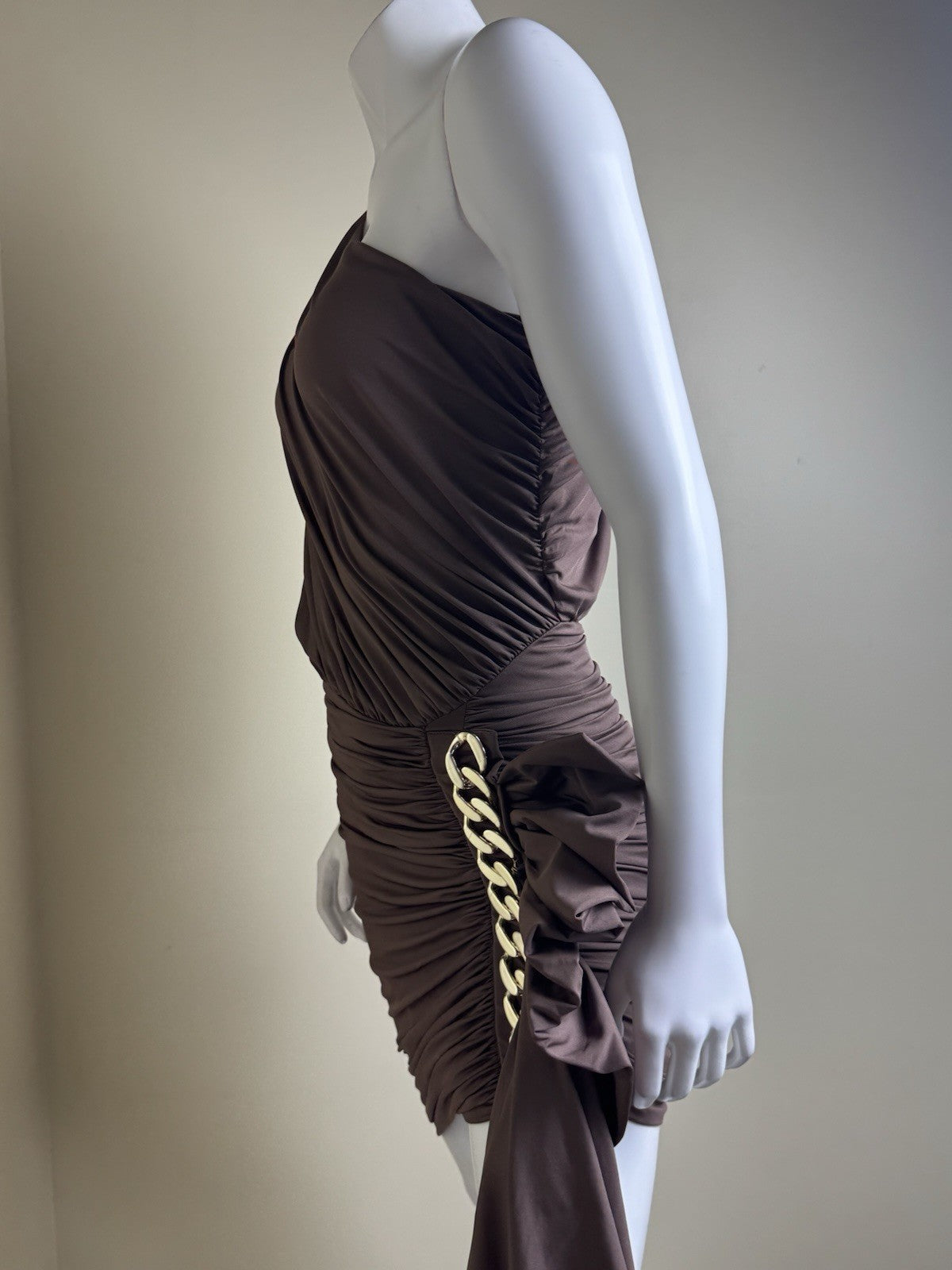 Luxxel Women’s Blouson Brown Dress Sz S.  (B.154)