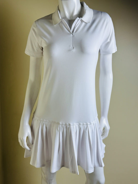 ADDISON BAY Women's White Ruffled Dress Sz S.      (B.158)