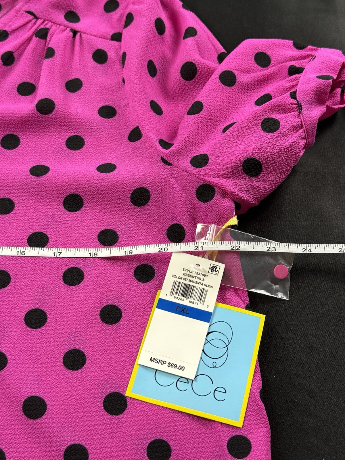 $69 Cede Women’s Polka Dots Blouse Sz PXL      (B.187)