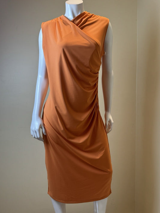 $80 Worthington Women’s Orange Bodycon DRESS Size L.    (B.164)