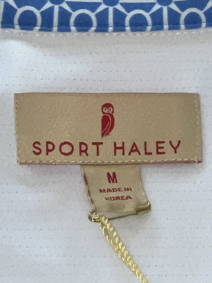 Sport Haley Women's Top Golf Polo Shirt White w/ Blue Sz M (B.13)