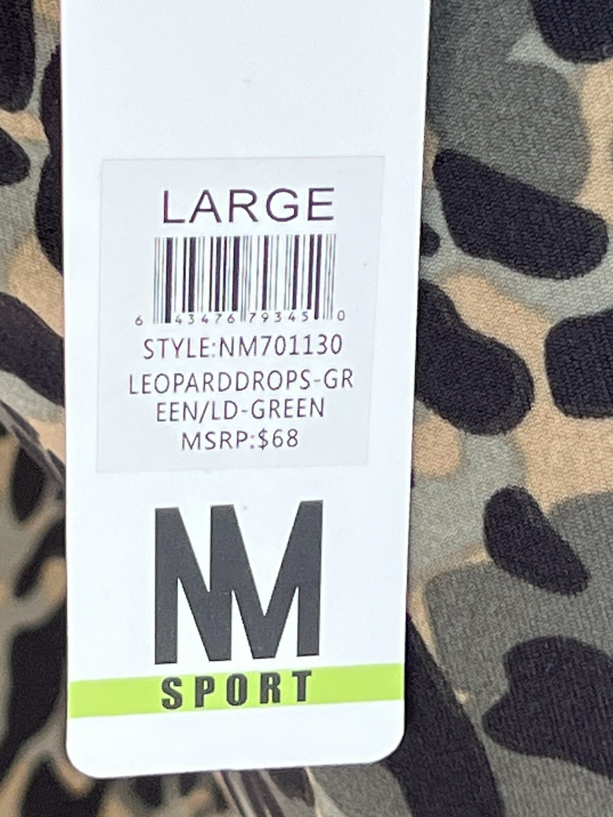 Nicole Miller Sport Leggings Women's Sz L High Waist Pull On Leopard