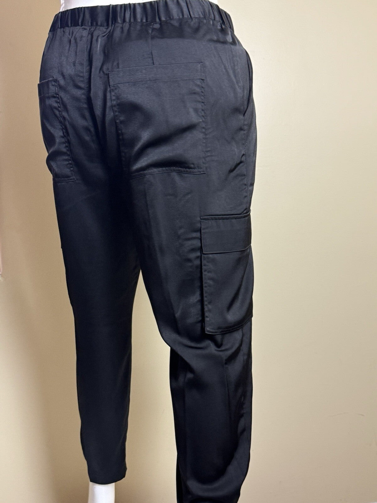 RM Rebecca Minkoff Silky Satin Cargo pants Sz XLP.   (B.138)