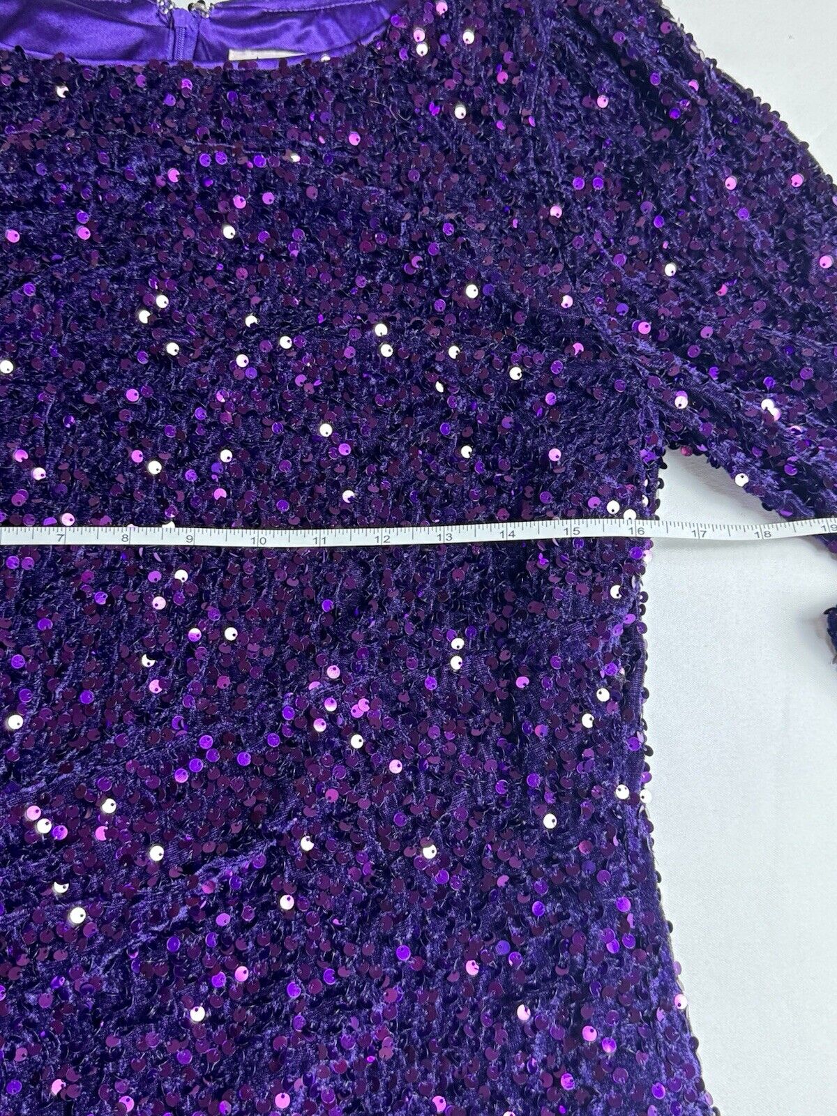 $188 Nanette Lepore Purple Sequined Long Sleeve Dress Sz 12