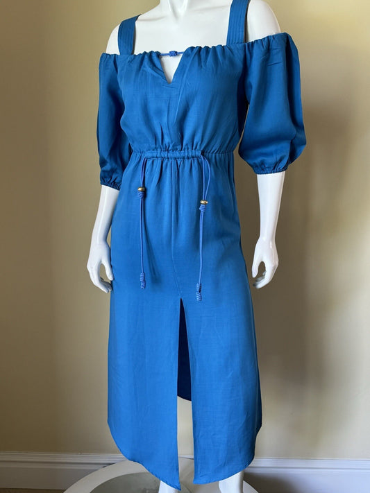 Vix Paula Hermanny Blue Long Dress Sz 0   (B.01)
