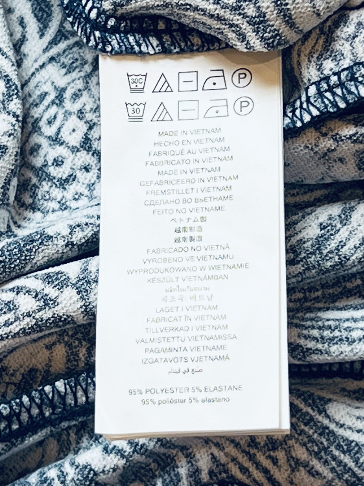 $98 Michael Kors Women’s Paisley Wide Leg Trousers Navy White Sz L  (B.01)