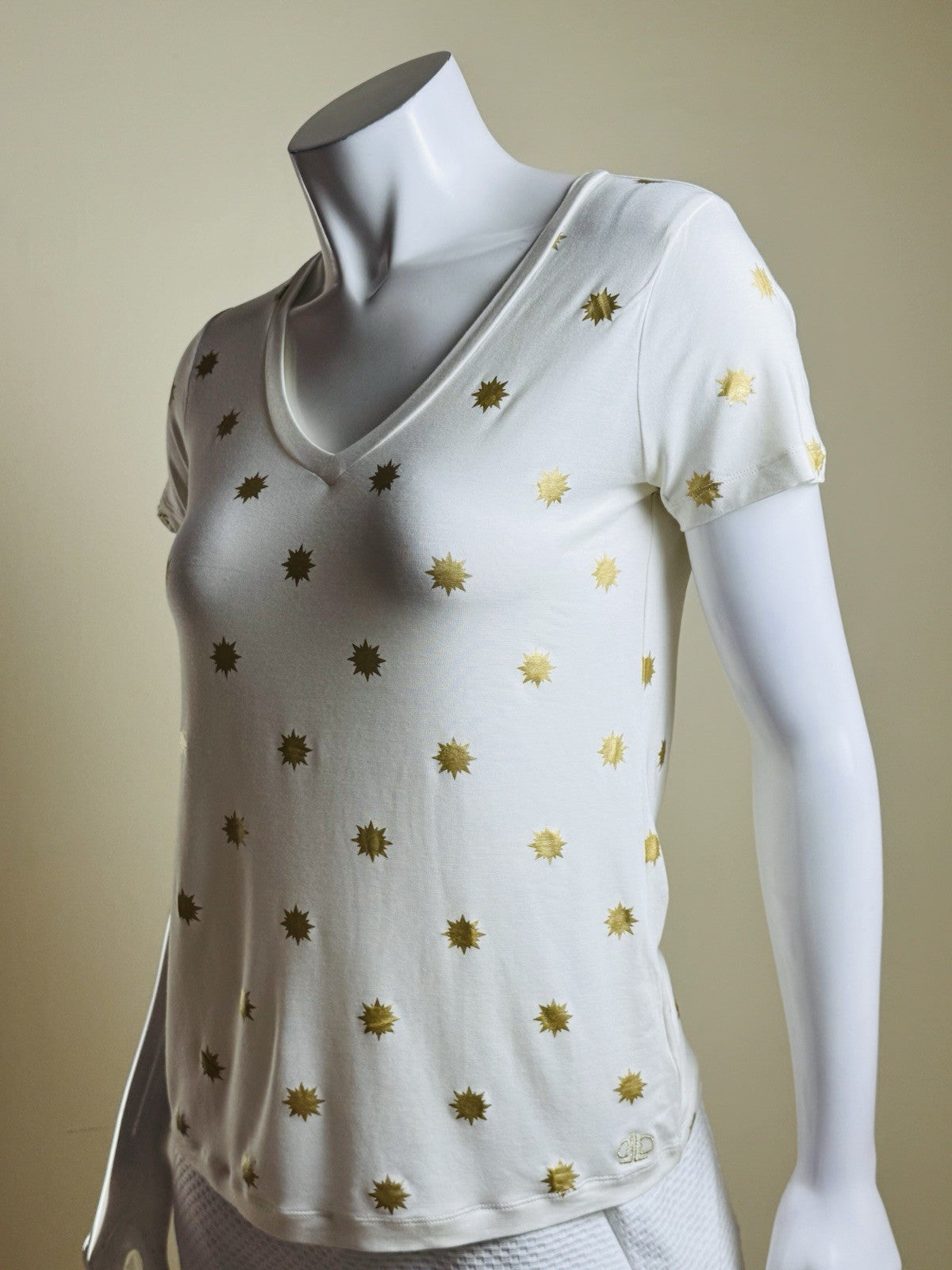 Lizzie Driver Golf T Shirt Stars Printed Size M.   (B.175)