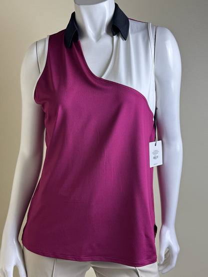 BELYN KEY Women’s Sleeveless Golf Shirt Sz M.    (B.141)