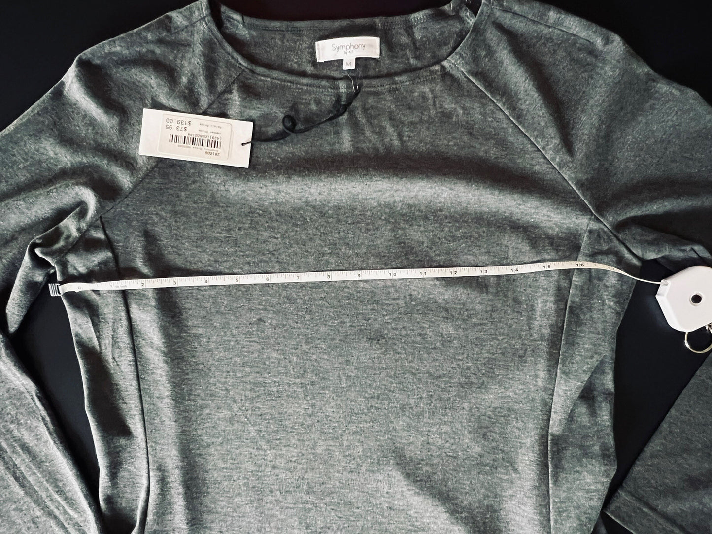 Symphony by A.F. Women’s Long Sleeve Dress Sz M Charcoal Gray MSRP $139