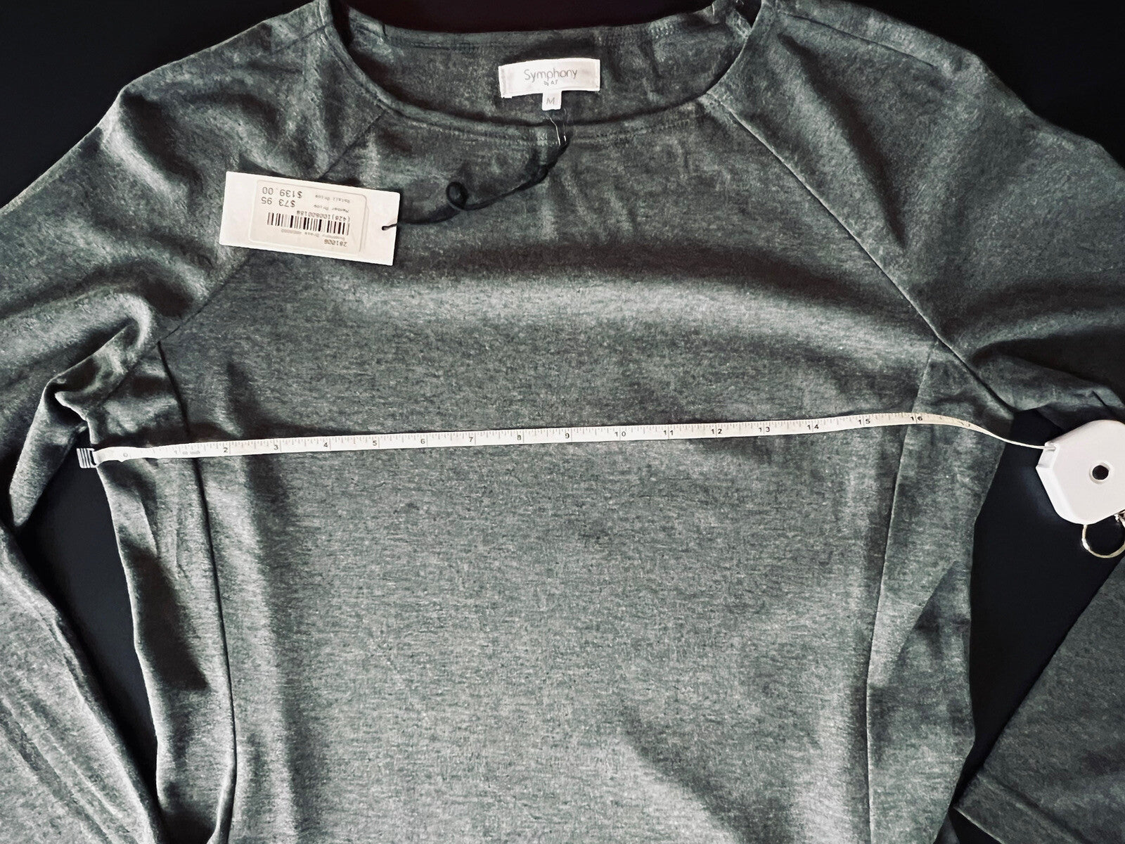 Symphony by A.F. Women’s Long Sleeve Dress Sz M Charcoal Gray MSRP $139