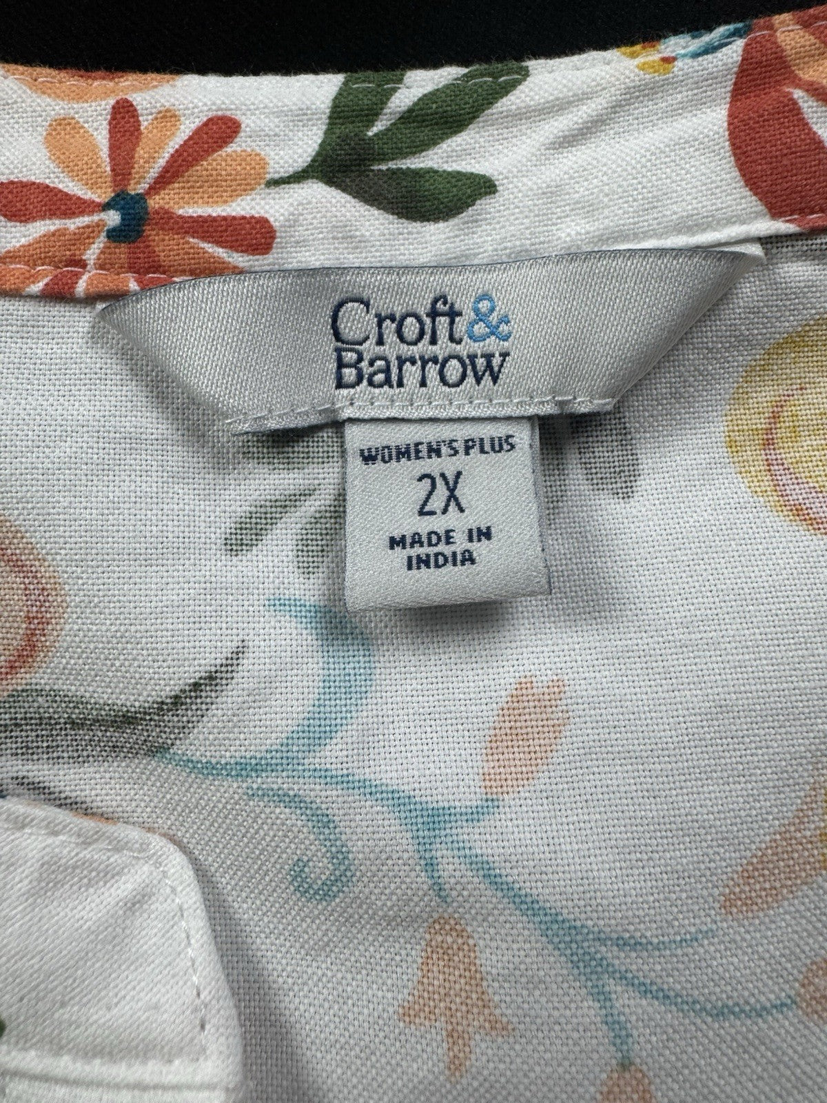 Croft & Barrow White Multi Floral Cotton Dress Sz 2X. (B.169/1)