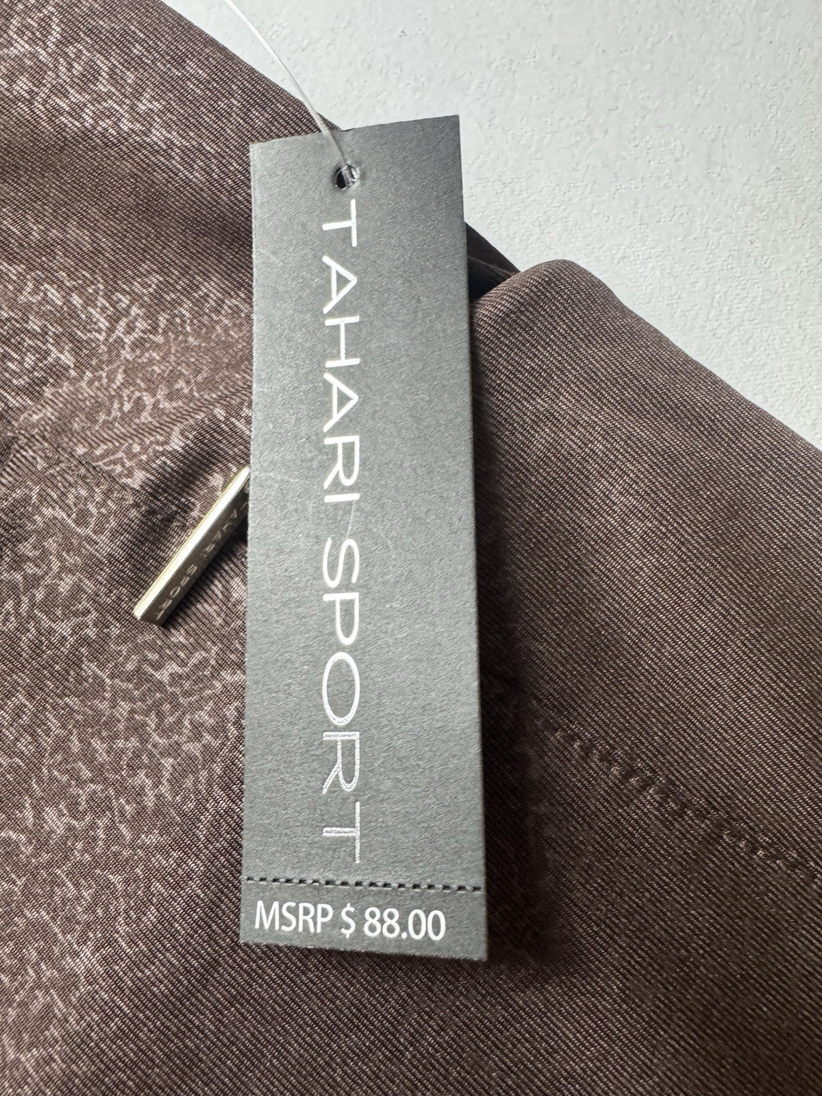 Tahari Sport Leggings Brown Pocket Size L.      (B.157)