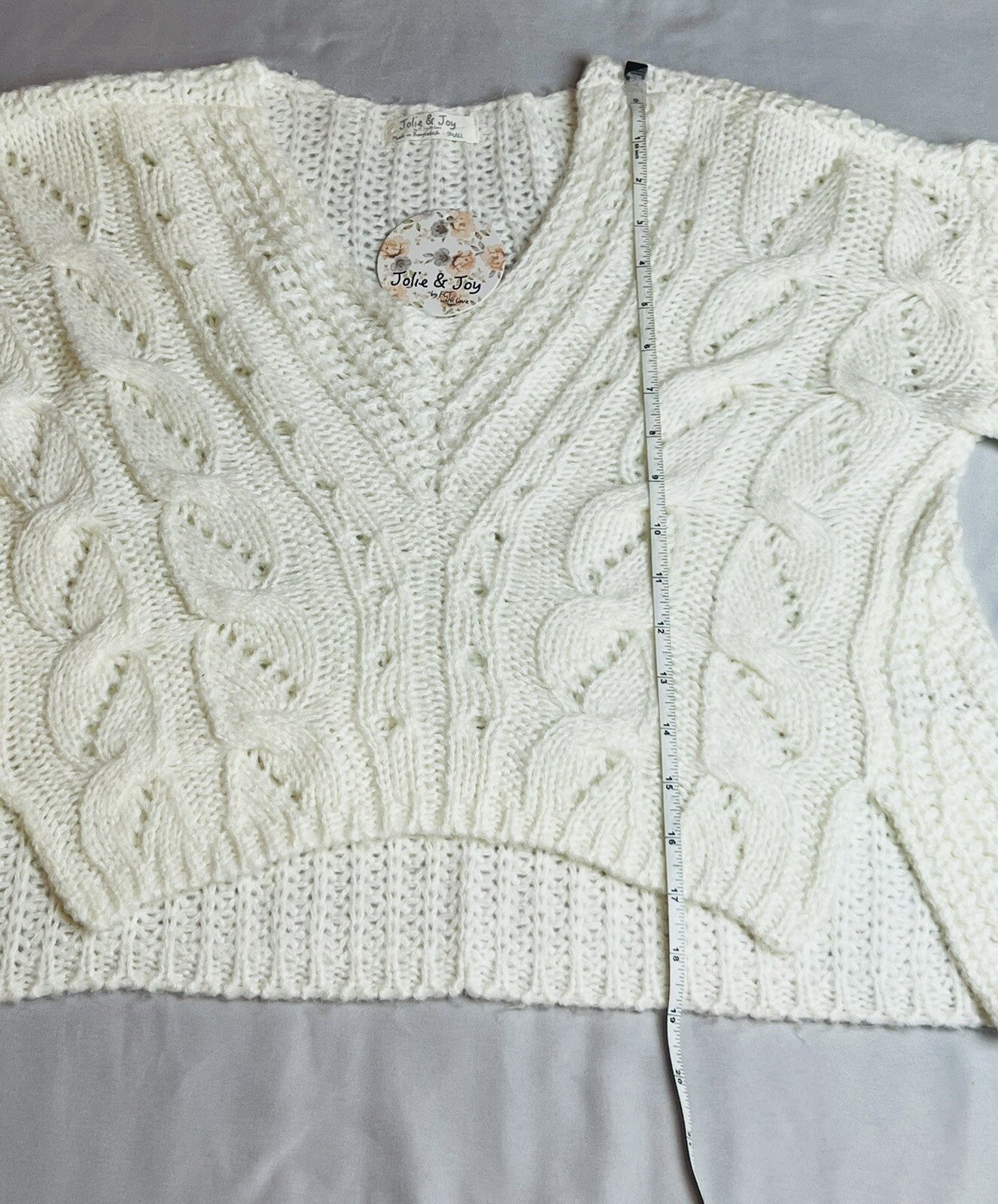 Jolie & Joy Women’s Ivory Knit Sweater Sz S