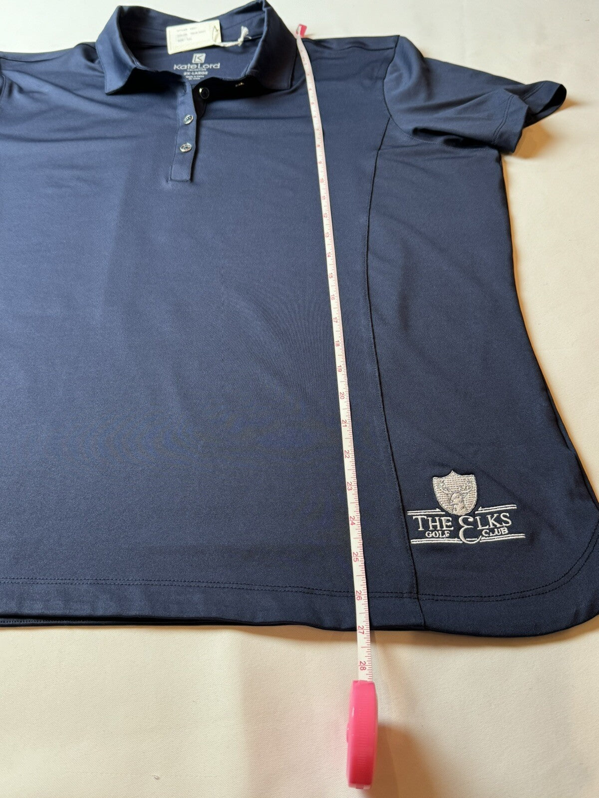 Kate Lord Women’s Size 2XL Short Sleeve Polo Golf Shirt Navy.   (B.53)