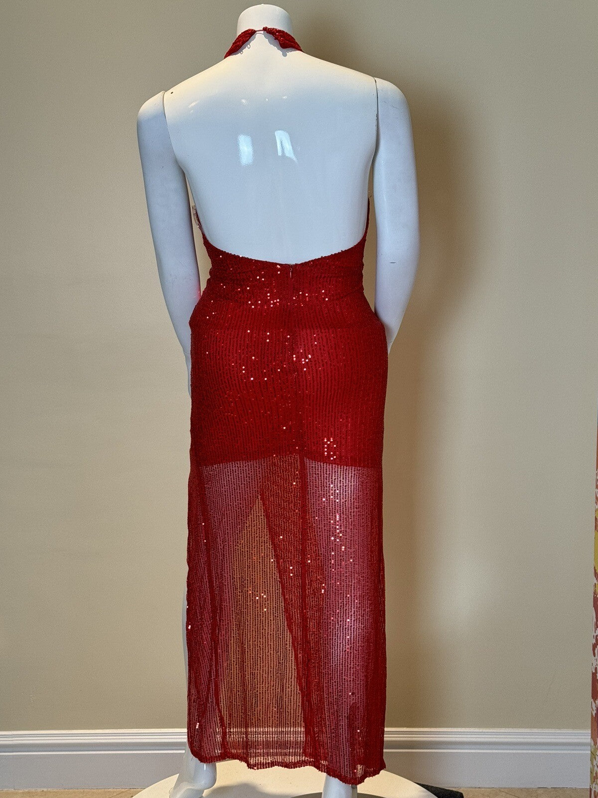 Women’s Red Sequin Dress Sz XL.   (71)